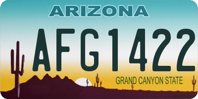 AZ license plate AFG1422