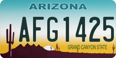 AZ license plate AFG1425