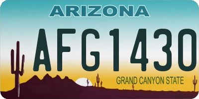 AZ license plate AFG1430