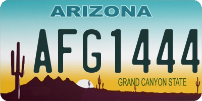 AZ license plate AFG1444