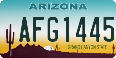 AZ license plate AFG1445