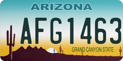 AZ license plate AFG1463