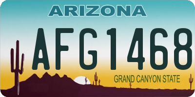 AZ license plate AFG1468