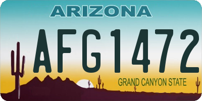 AZ license plate AFG1472