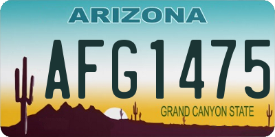AZ license plate AFG1475