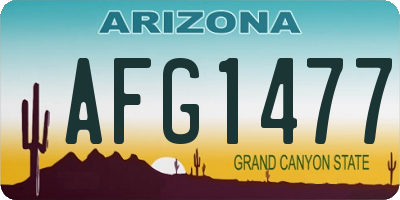 AZ license plate AFG1477
