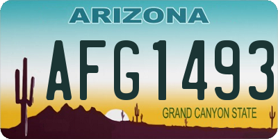 AZ license plate AFG1493