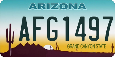 AZ license plate AFG1497