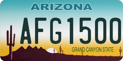 AZ license plate AFG1500