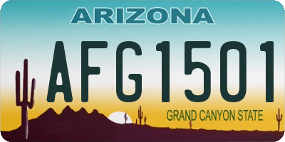 AZ license plate AFG1501