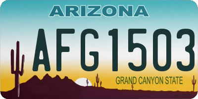 AZ license plate AFG1503