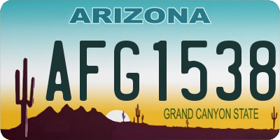 AZ license plate AFG1538