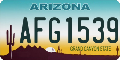 AZ license plate AFG1539