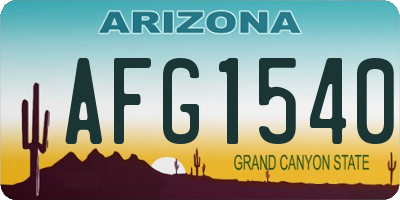 AZ license plate AFG1540