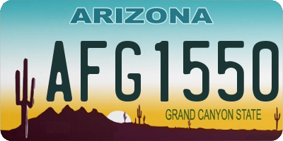 AZ license plate AFG1550