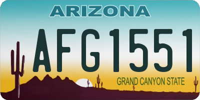 AZ license plate AFG1551