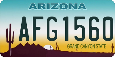 AZ license plate AFG1560