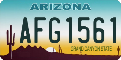 AZ license plate AFG1561
