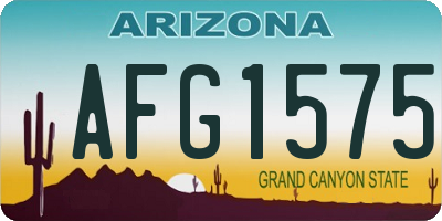 AZ license plate AFG1575