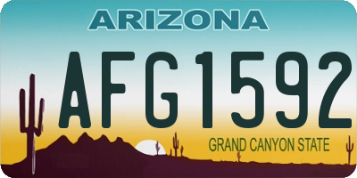 AZ license plate AFG1592