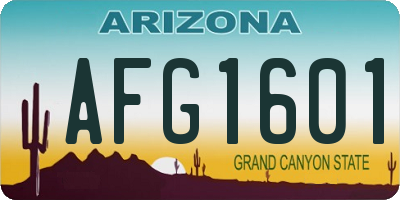 AZ license plate AFG1601