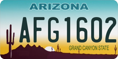 AZ license plate AFG1602