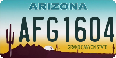 AZ license plate AFG1604
