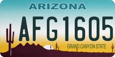 AZ license plate AFG1605