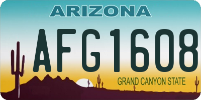 AZ license plate AFG1608