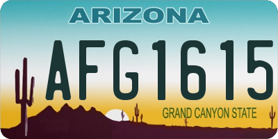 AZ license plate AFG1615
