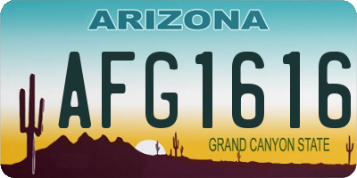 AZ license plate AFG1616