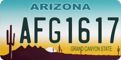 AZ license plate AFG1617