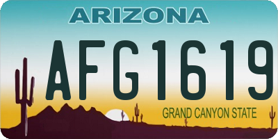 AZ license plate AFG1619