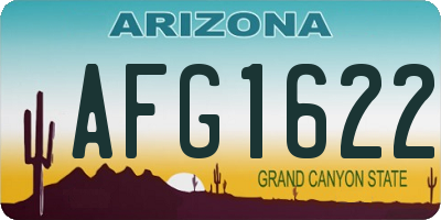 AZ license plate AFG1622
