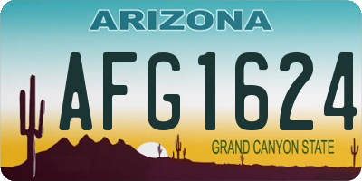 AZ license plate AFG1624