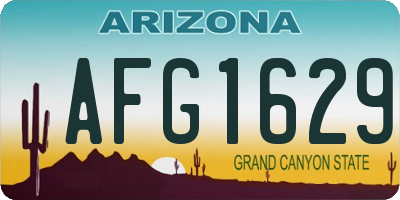 AZ license plate AFG1629