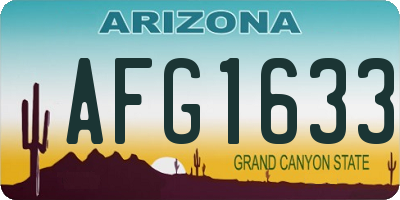 AZ license plate AFG1633