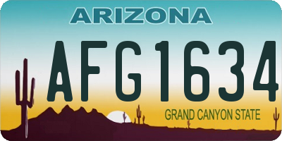 AZ license plate AFG1634
