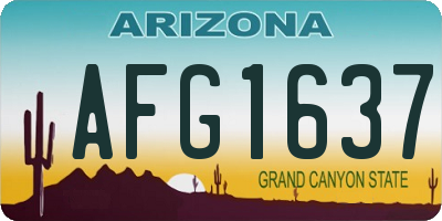 AZ license plate AFG1637