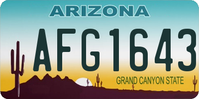 AZ license plate AFG1643