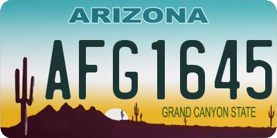 AZ license plate AFG1645