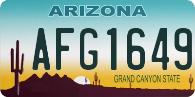 AZ license plate AFG1649