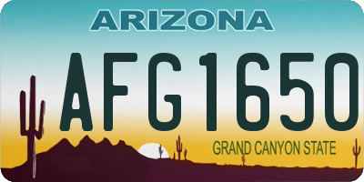AZ license plate AFG1650