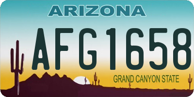 AZ license plate AFG1658