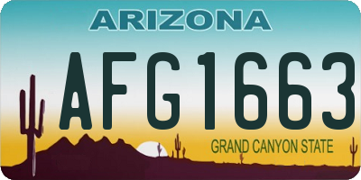 AZ license plate AFG1663
