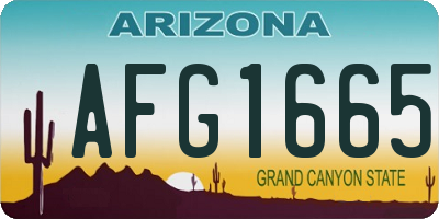 AZ license plate AFG1665