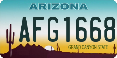 AZ license plate AFG1668