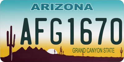 AZ license plate AFG1670