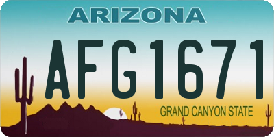 AZ license plate AFG1671