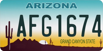 AZ license plate AFG1674